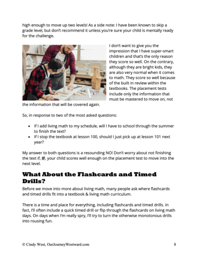 sample text for homeschool math guide